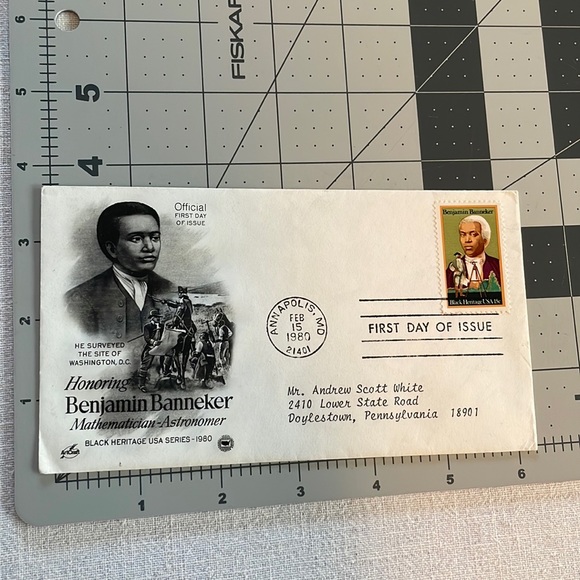 1980 First day of Issue stamp honoring Benjamin Banneker, Black Heritage USA Ser - Picture 1 of 4